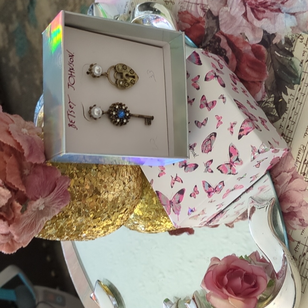 Betsey Johnson Lock & Key Earrings